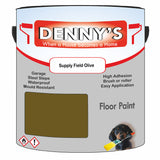 Denny's Floor Paint For Commercial Areas Colour- Supply Field Olive - High-Traffic Anti-Slip Hardwearing