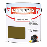 Denny's Tile Paint For Commercial Areas Colour- Supply Field Olive - High-Traffic Durable Easy-Clean