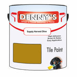 Denny's Tile Paint For Kitchen Tile Colour- Supply Harvest Olive - Wipe-Clean Grease-Resistant Refresh