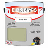 Denny's Floor Paint For Sheds Colour- Supply Olive - Durable Anti-Slip Weatherproof