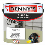 Denny's Floor Paint For Grip Coating Colour- Supply Olive - Anti-Slip Hardwearing Safe