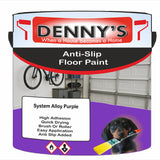 Denny's Floor Paint For Grip Coating Colour- System Alloy Purple - Anti-Slip Hardwearing Safe