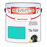 Denny's Tile Paint For Kitchen Tile Colour- System Turquoise - Wipe-Clean Grease-Resistant Refresh