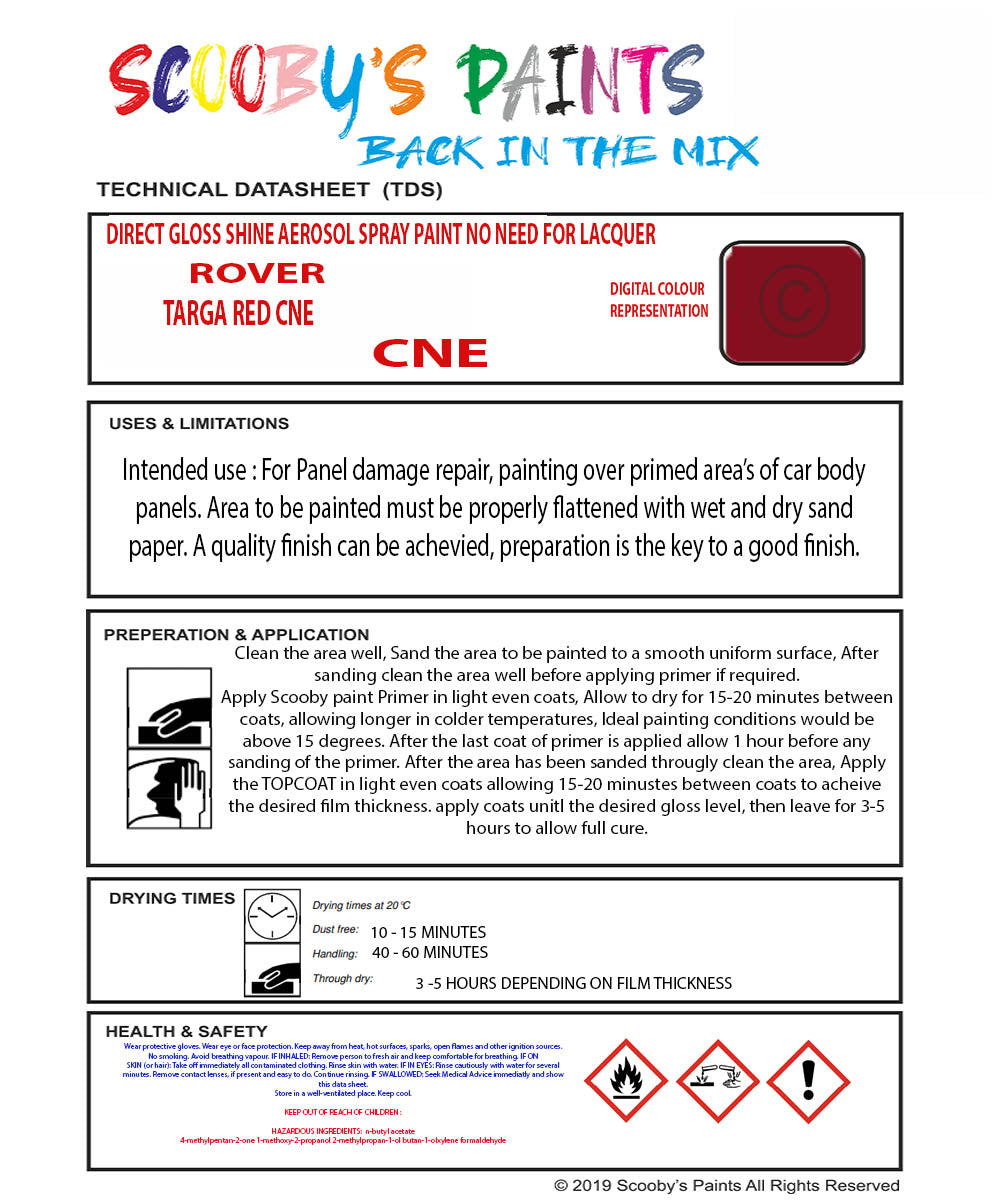 Mixed Paint For Rover Metro, Targa Red, Code: Cne, Red – Auto Car Paint UK