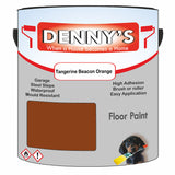 Denny's Floor Paint For Commercial Areas Colour- Tangerine Beacon Orange - High-Traffic Anti-Slip Hardwearing