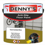 Denny's Floor Paint For Grip Coating Colour- Tank Combat Olive - Anti-Slip Hardwearing Safe