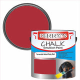 Denny's Chalk Paint For Walls Colour- Terracotta Velvet Ruby Red - Matte Wipe-Clean Coverage