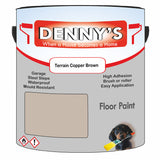 Denny's Floor Paint For Garages Colour- Terrain Copper Brown - Oilproof Tyre-Tough Hardwearing