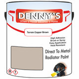 Denny's High Temp Paint For Pipes Colour- Terrain Copper Brown - Heatproof Corrosionguard Durable