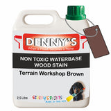 Denny's Stain Paint For Fences Colour- Terrain Workshop Brown - Weatherproof Uv-Safe Protect