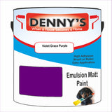 Denny's Emulsion Paint For Ceilings Colour- Violet Grace Purple - Matte Low-Splatter Stain-Hide Bright