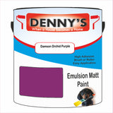 Denny's Emulsion Paint For Ceilings Colour- Damson Orchid Purple - Matte Low-Splatter Stain-Hide Bright