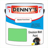 Denny's Emulsion Paint For Walls Colour- Meadow Forest Green - Matte Wipe-Clean Durable Coverage
