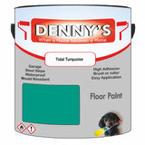 Denny's Floor Paint For Garages Colour- Tidal Turquoise - Oilproof Tyre-Tough Hardwearing
