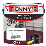 Denny's Floor Paint For Grip Coating Colour- Timber Foundry Brown - Anti-Slip Hardwearing Safe