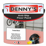 Denny's Floor Paint For Grip Coating Colour- Tinted Rose - Anti-Slip Hardwearing Safe