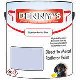Denny's High Temp Paint For Grilles Colour- Titanium Arctic Blue - Heatproof Rustguard Durable