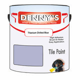 Denny's Tile Paint For Bathroom Tile Colour- Titanium Chilled Blue - Moistureproof Easy-Clean Makeover