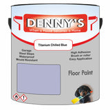 Denny's Floor Paint For Garages Colour- Titanium Chilled Blue - Oilproof Tyre-Tough Hardwearing