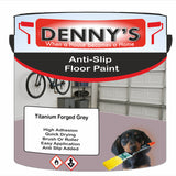 Denny's Floor Paint For Grip Coating Colour- Titanium Forged Grey - Anti-Slip Hardwearing Safe