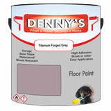 Denny's Floor Paint For Garages Colour- Titanium Forged Grey - Oilproof Tyre-Tough Hardwearing