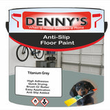 Denny's Floor Paint For Grip Coating Colour- Titanium Grey - Anti-Slip Hardwearing Safe