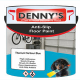 Denny's Floor Paint For Grip Coating Colour- Titanium Harbour Blue - Anti-Slip Hardwearing Safe