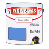 Denny's Tile Paint For Bathroom Tile Colour- Titanium Jet Blue - Moistureproof Easy-Clean Makeover