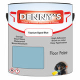 Denny's Floor Paint For Garages Colour- Titanium Signal Blue - Oilproof Tyre-Tough Hardwearing