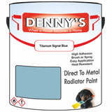 Denny's High Temp Paint For Pipes Colour- Titanium Signal Blue - Heatproof Corrosionguard Durable