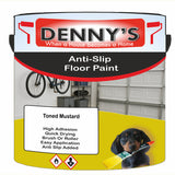 Denny's Floor Paint For Grip Coating Colour- Toned Mustard - Anti-Slip Hardwearing Safe