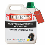 Denny's Stain Paint For Decking Colour- Tornado Overdrive Red - Anti-Slip Weatherproof Nourish