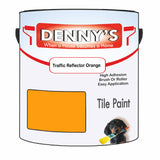 Denny's Tile Paint For Bathroom Tile Colour- Traffic Reflector Orange - Moistureproof Easy-Clean Makeover