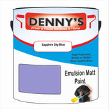 Denny's Emulsion Paint For Walls Colour- Sapphire Sky Blue - Matte Wipe-Clean Durable Coverage