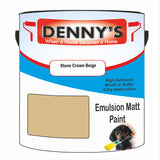 Denny's Emulsion Paint For Ceilings Colour- Stone Cream Beige - Matte Low-Splatter Stain-Hide Bright