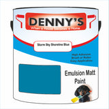 Denny's Emulsion Paint For Walls Colour- Storm Sky Shoreline Blue - Matte Wipe-Clean Durable Coverage