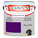 Denny's Floor Paint For Garages Colour- Transformer Plum Purple - Oilproof Tyre-Tough Hardwearing