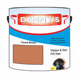Denny's Plastic Paint For Windows Colour- Trench Brown - Weatherproof Fade-Safe Upvc