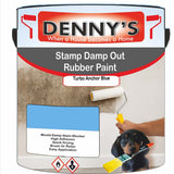 Denny's Waterpoof Paint For Stamp Out Damp Colour- Turbo Anchor Blue - Damp-Block Mould-Safe Breathable