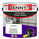 Denny's Floor Paint For Grip Coating Colour- Turbo Blue - Anti-Slip Hardwearing Safe