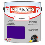 Denny's Floor Paint For Garages Colour- Turbo Blue - Oilproof Tyre-Tough Hardwearing