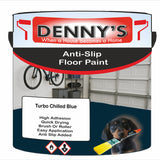 Denny's Floor Paint For Grip Coating Colour- Turbo Chilled Blue - Anti-Slip Hardwearing Safe
