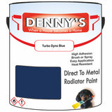 Denny's High Temp Paint For Grilles Colour- Turbo Dyno Blue - Heatproof Rustguard Durable