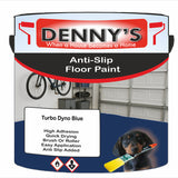 Denny's Floor Paint For Grip Coating Colour- Turbo Dyno Blue - Anti-Slip Hardwearing Safe