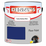 Denny's Floor Paint For Sheds Colour- Turbo Harbour Blue - Durable Anti-Slip Weatherproof