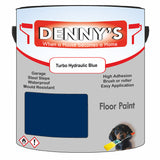 Denny's Floor Paint For Sheds Colour- Turbo Hydraulic Blue - Durable Anti-Slip Weatherproof