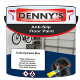 Denny's Floor Paint For Grip Coating Colour- Turbo Hydraulic Blue - Anti-Slip Hardwearing Safe
