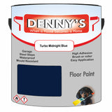 Denny's Floor Paint For Sheds Colour- Turbo Midnight Blue - Durable Anti-Slip Weatherproof