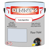 Denny's Floor Paint For Garages Colour- Turbo Signal Blue - Oilproof Tyre-Tough Hardwearing