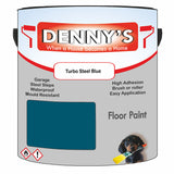 Denny's Floor Paint For Commercial Areas Colour- Turbo Steel Blue - High-Traffic Anti-Slip Hardwearing